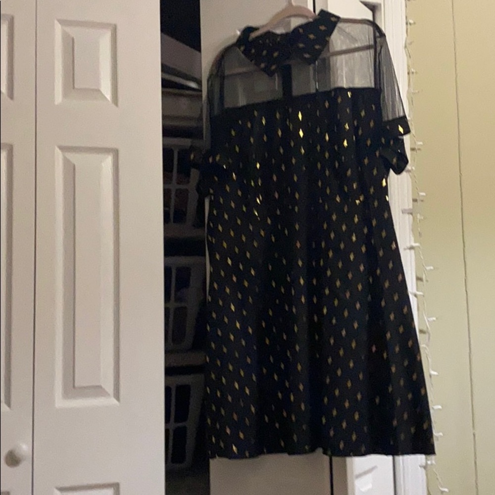 SHEIN Mesh Insert Collar Dress
